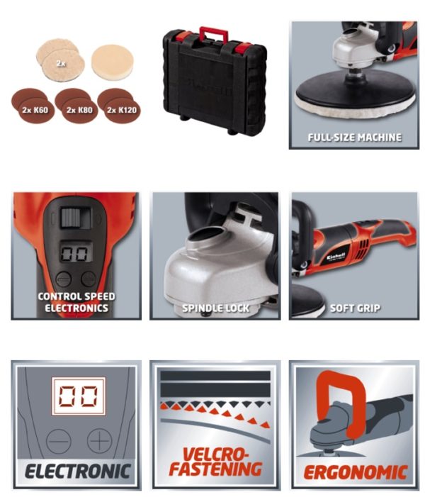 پولیش آینهل مدل CC-PO1100/1E \ Einhell Polisher Model CC-PO1100/1E - Image 4