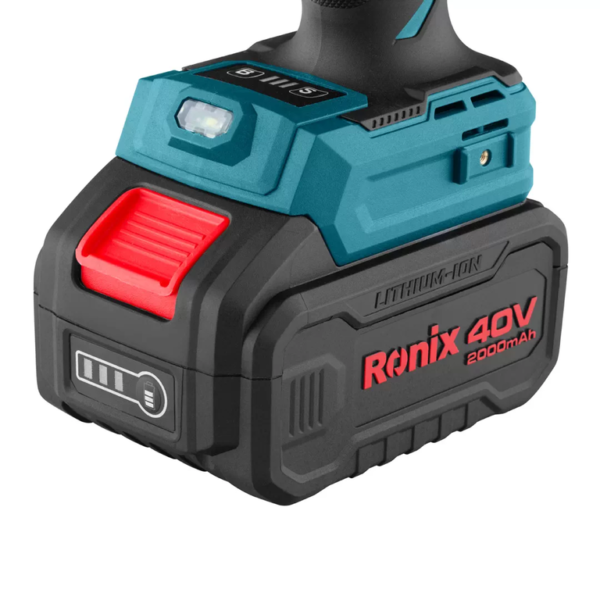 آچار بکس شارژی 40 ولت براش لس 800 نیوتن متر رونیکس مدل 8907-40V - Image 3