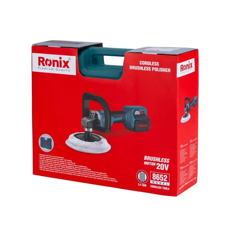 پولیش شارژی براشلس 20 ولت 4 آمپر رونیکس مدل 8652 - Image 2