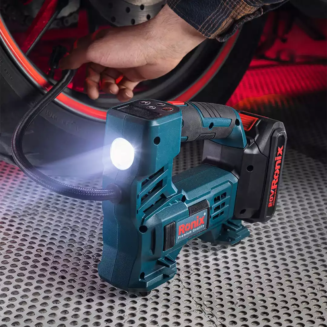 مینی کمپرسور شارژی 20 ولت رونیکس مدل 8605 - Image 2